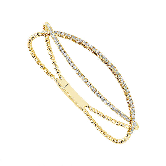 Brazalete de diamantes de oro blanco de 14 k de 1,00 ct total