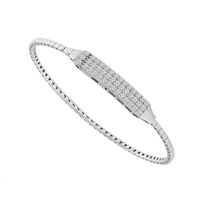 Brazalete de diamantes de oro blanco de 14 k de 0,75 ct total