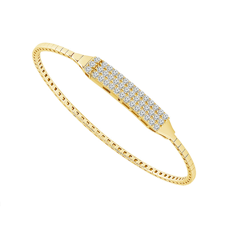 Brazalete de diamantes de oro blanco de 14 k de 0,75 ct total