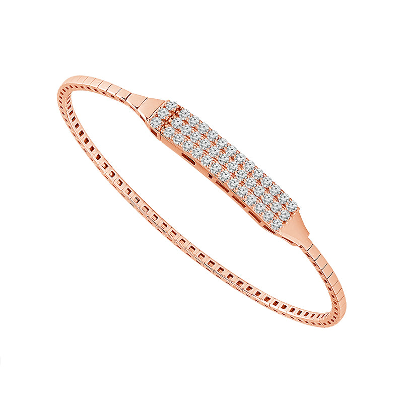 Brazalete de diamantes de oro blanco de 14 k de 0,75 ct total