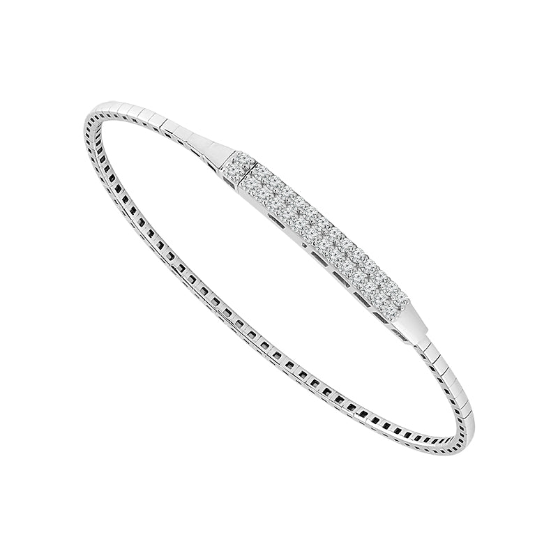 Brazalete de diamantes de oro blanco de 14 k de 0,50 ct total