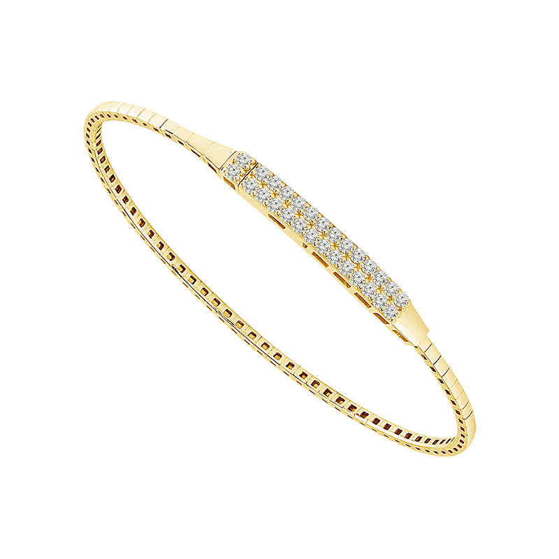 Brazalete de diamantes de oro blanco de 14 k de 0,50 ct total