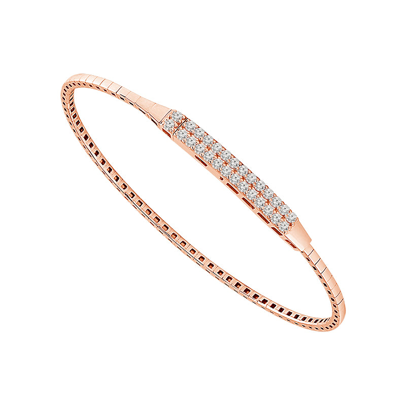 Brazalete de diamantes de oro blanco de 14 k de 0,50 ct total