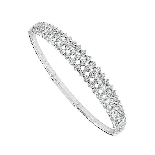 Brazalete de diamantes en oro blanco de 14 k de 2 quilates