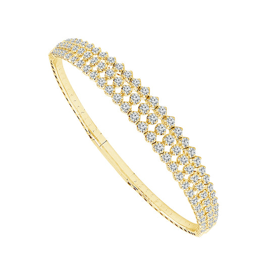Brazalete de diamantes en oro blanco de 14 k de 2 quilates