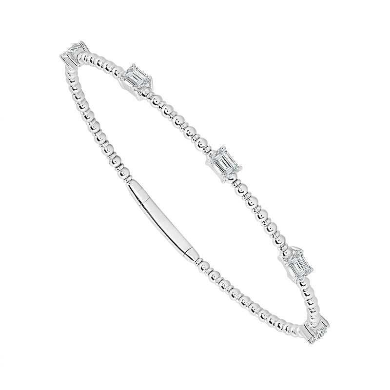 Brazalete de diamantes de oro blanco de 14 k de 1,50 ct total