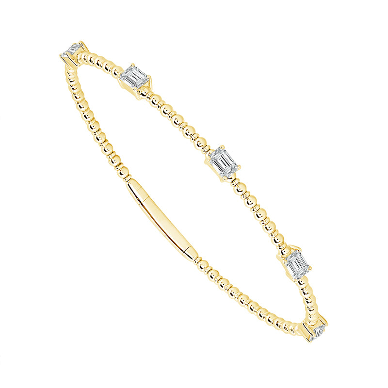 Brazalete de diamantes de oro blanco de 14 k de 1,50 ct total