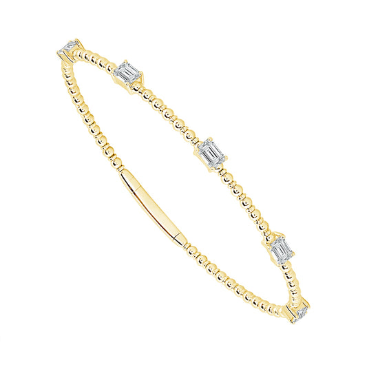 Brazalete de diamantes de oro blanco de 14 k de 1,50 ct total