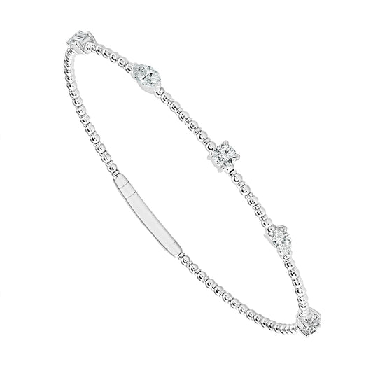 Brazalete de diamantes de oro blanco de 14 k de 1,50 ct total