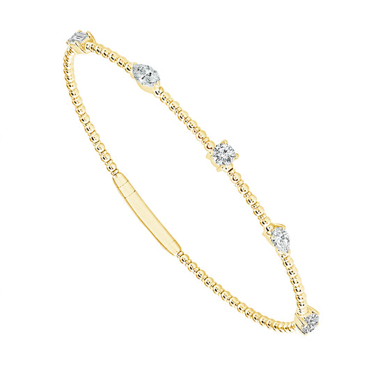 Brazalete de diamantes de oro blanco de 14 k de 1,50 ct total