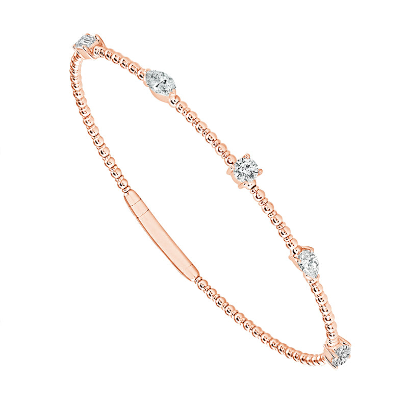 Brazalete de diamantes de oro blanco de 14 k de 1,50 ct total