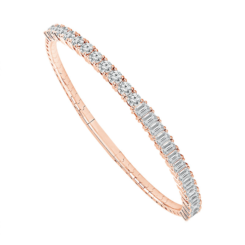 Brazalete de diamantes de oro blanco de 14 k de 5,00 ct total