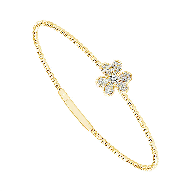 Brazalete de diamantes de oro blanco de 14 k de 0,20 ct total
