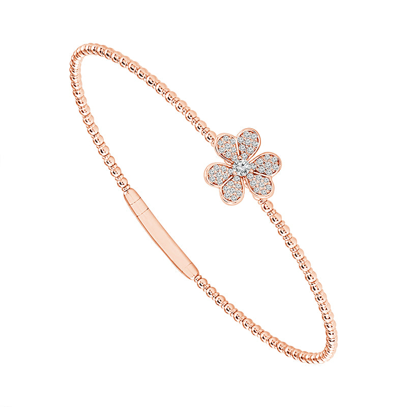 Brazalete de diamantes de oro blanco de 14 k de 0,20 ct total