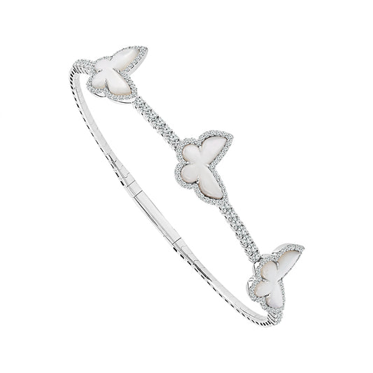 Brazalete floral - Oro de 14 quilates con diamantes de 1,00 quilates