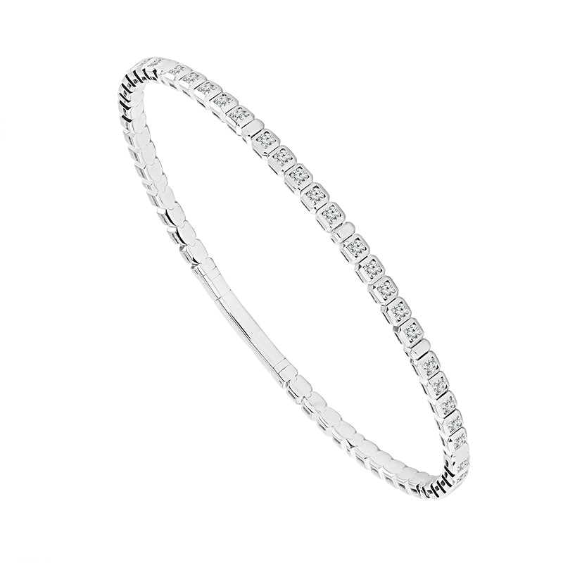 Brazalete de diamantes de oro blanco de 14 k de 1,50 ct total