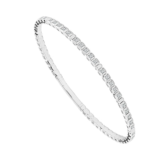Brazalete de diamantes de oro blanco de 14 k de 1,50 ct total