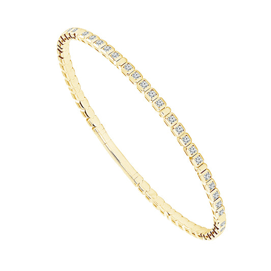 Brazalete de diamantes de oro blanco de 14 k de 1,50 ct total