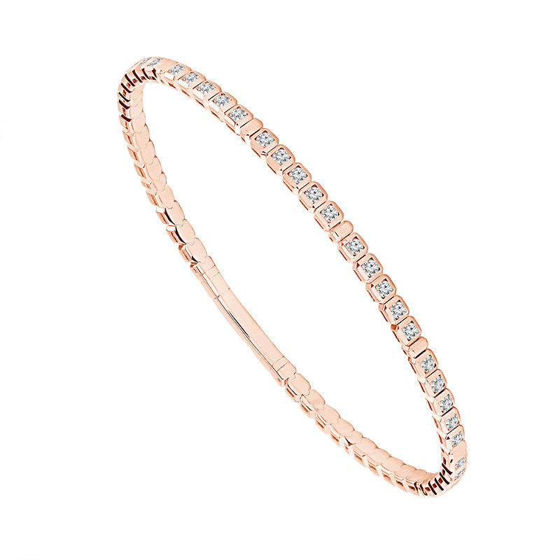 Brazalete de diamantes de oro blanco de 14 k de 1,50 ct total