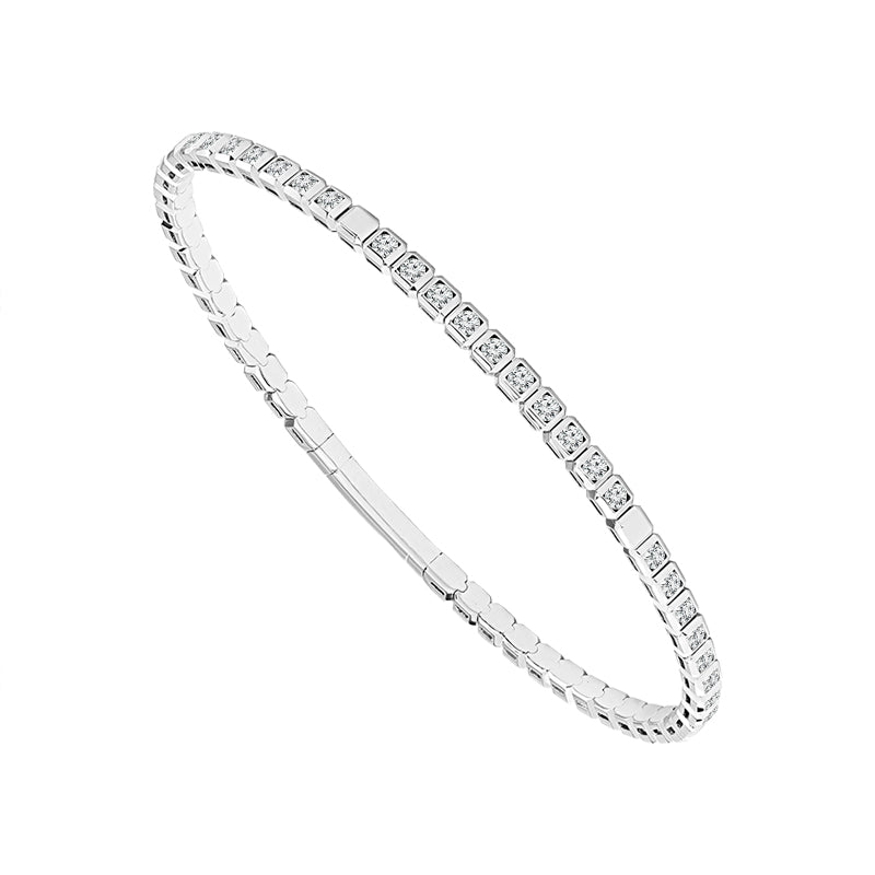 Brazalete de diamantes de oro blanco de 14 k de 1,50 ct total