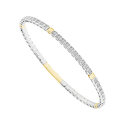 Brazalete de diamantes de oro blanco de 14 k de 1,50 ct total