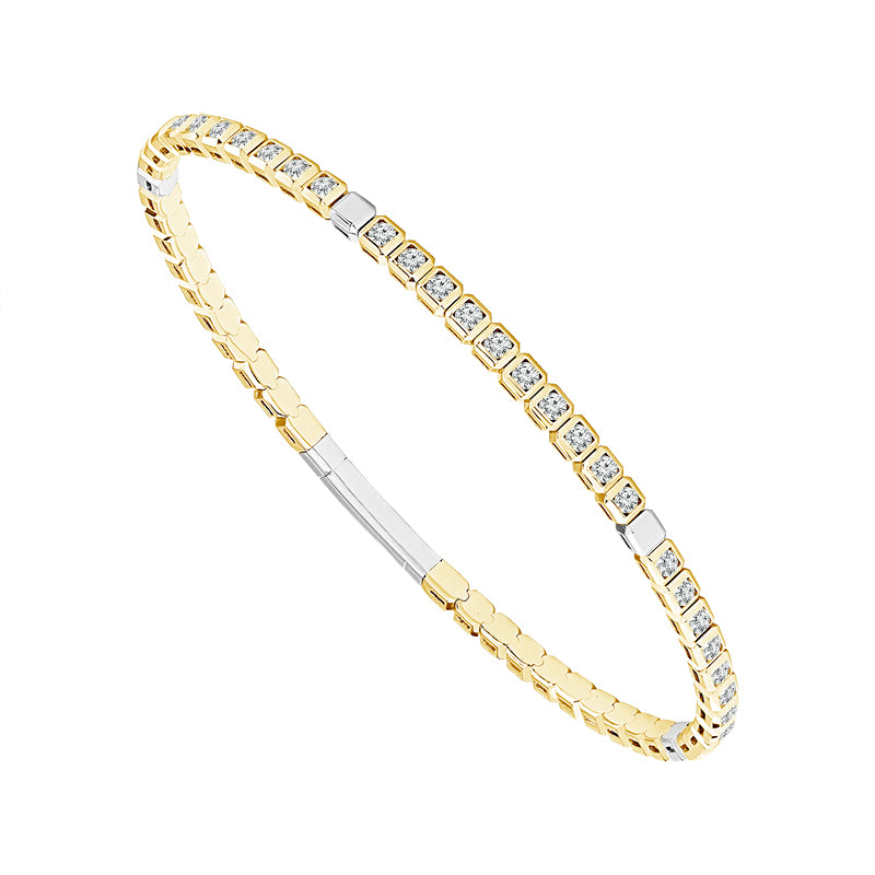 Brazalete de diamantes de oro blanco de 14 k de 1,50 ct total