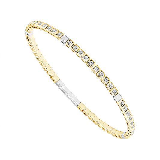 Brazalete de diamantes de oro blanco de 14 k de 1,50 ct total
