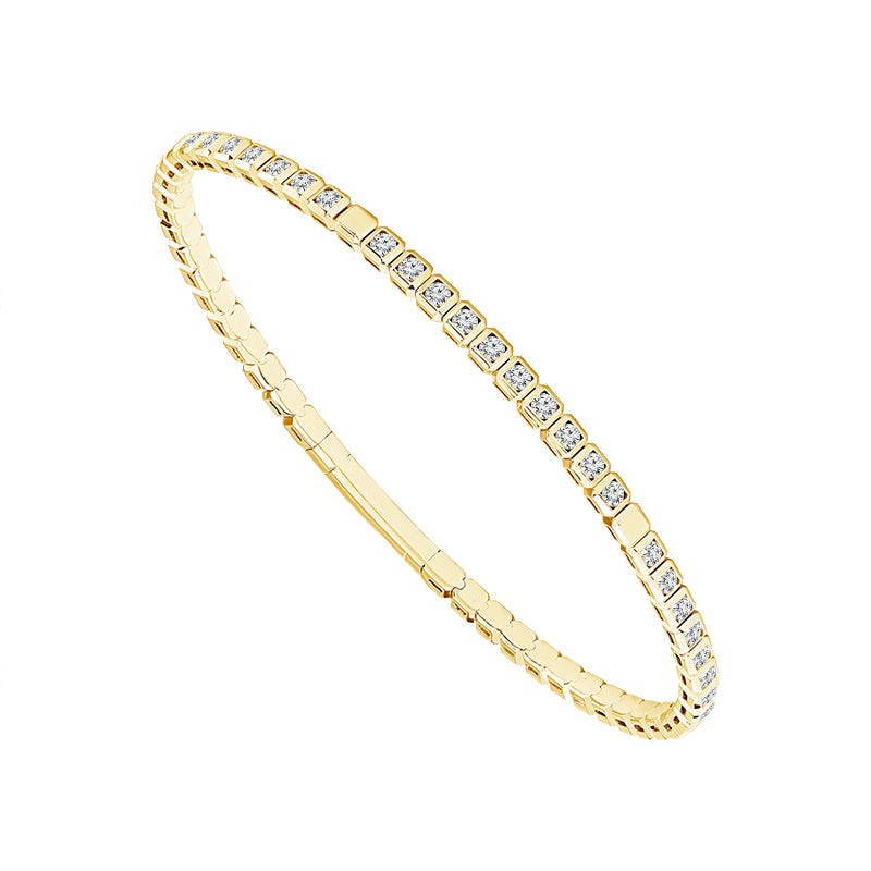 Brazalete de diamantes de oro blanco de 14 k de 1,50 ct total
