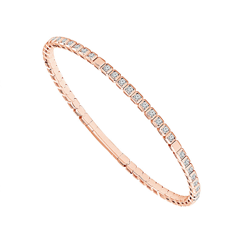 Brazalete de diamantes de oro blanco de 14 k de 1,50 ct total