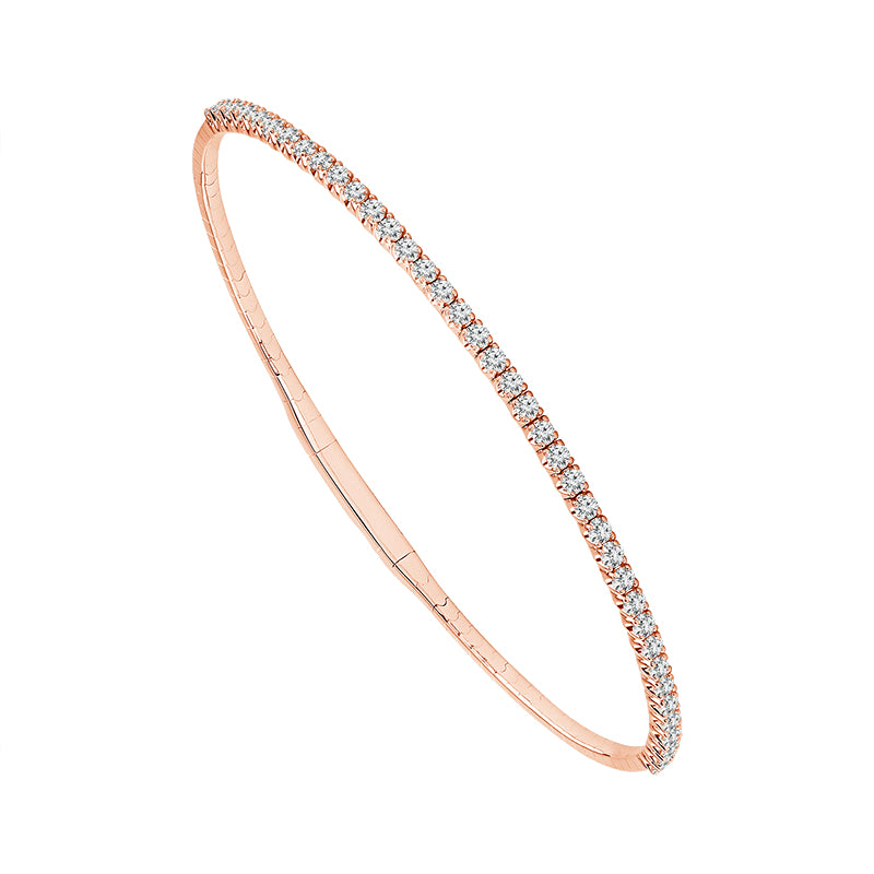 Brazalete de diamantes de oro blanco de 14 k de 0,90 ct total