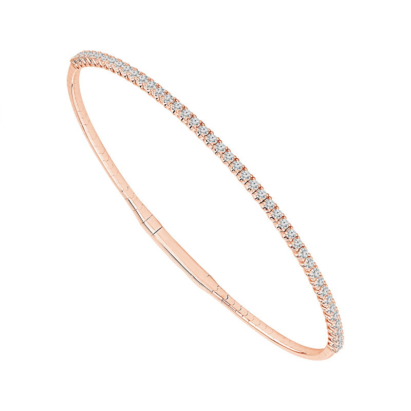 Brazalete de diamantes de oro blanco de 14 k de 0,50 ct total