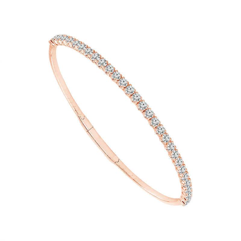 Brazalete de diamantes de oro blanco de 14 k de 1,75 ct total