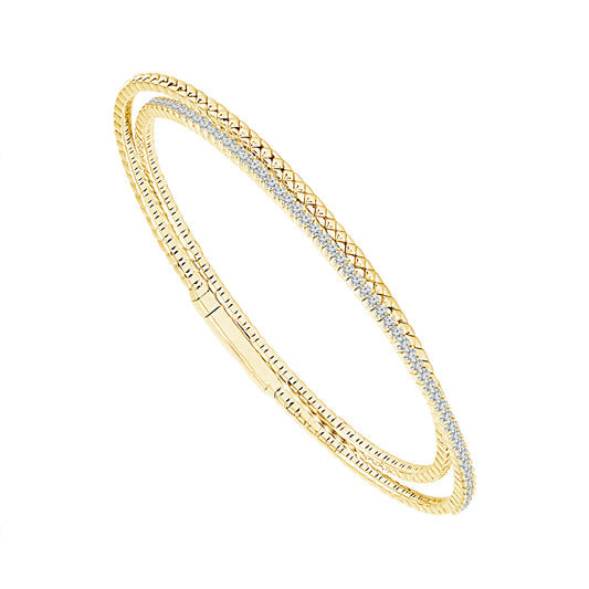 Brazalete de diamantes de oro blanco de 14 k de 0,75 ct total