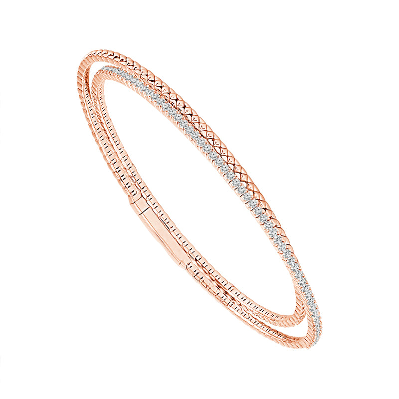 Brazalete de diamantes de oro blanco de 14 k de 0,75 ct total