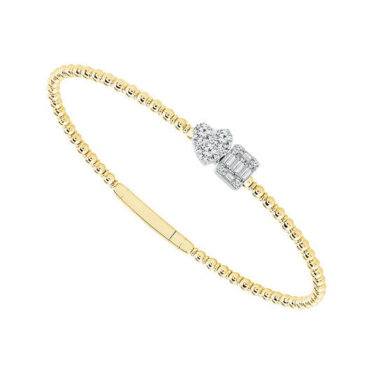 Brazalete de diamantes de oro blanco de 14 k de 0,60 ct total