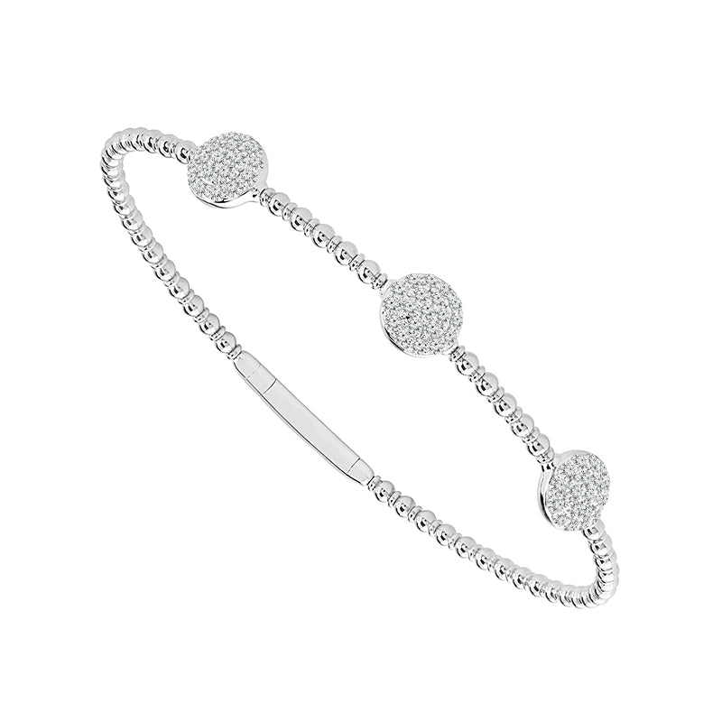 Brazalete de diamantes de oro blanco de 14 k de 0,75 ct total