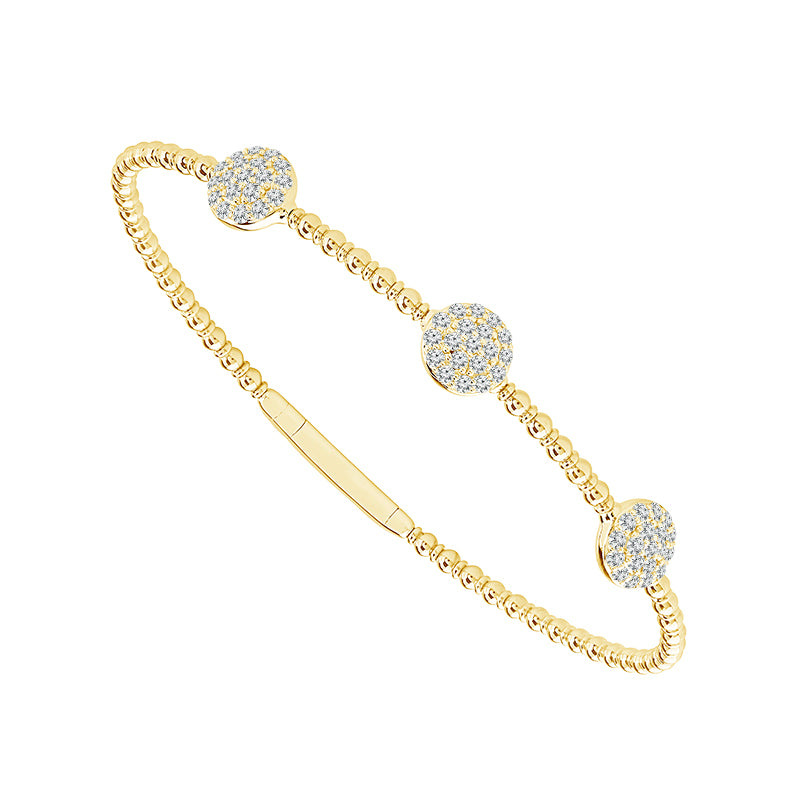 Brazalete de diamantes de oro blanco de 14 k de 0,75 ct total