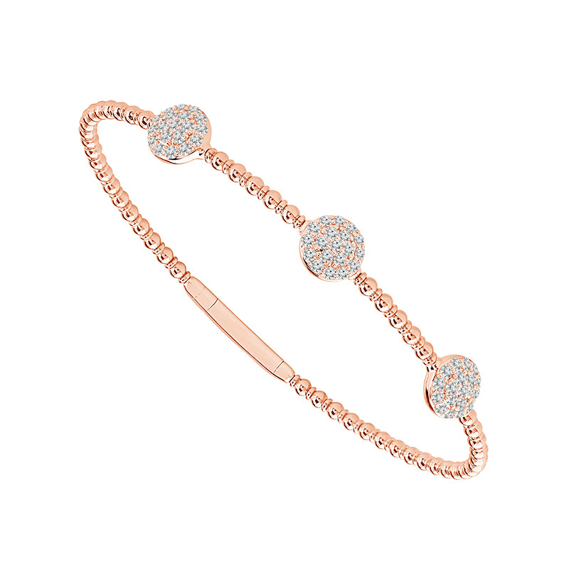 Brazalete de diamantes de oro blanco de 14 k de 0,75 ct total