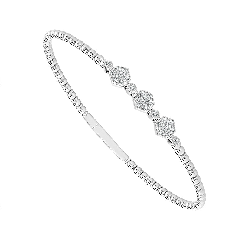 Brazalete de diamantes de oro blanco de 14 k de 0,50 ct total