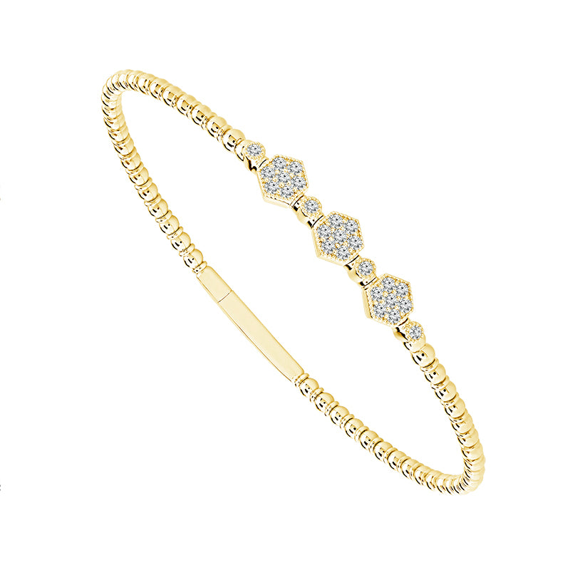 Brazalete de diamantes de oro blanco de 14 k de 0,50 ct total