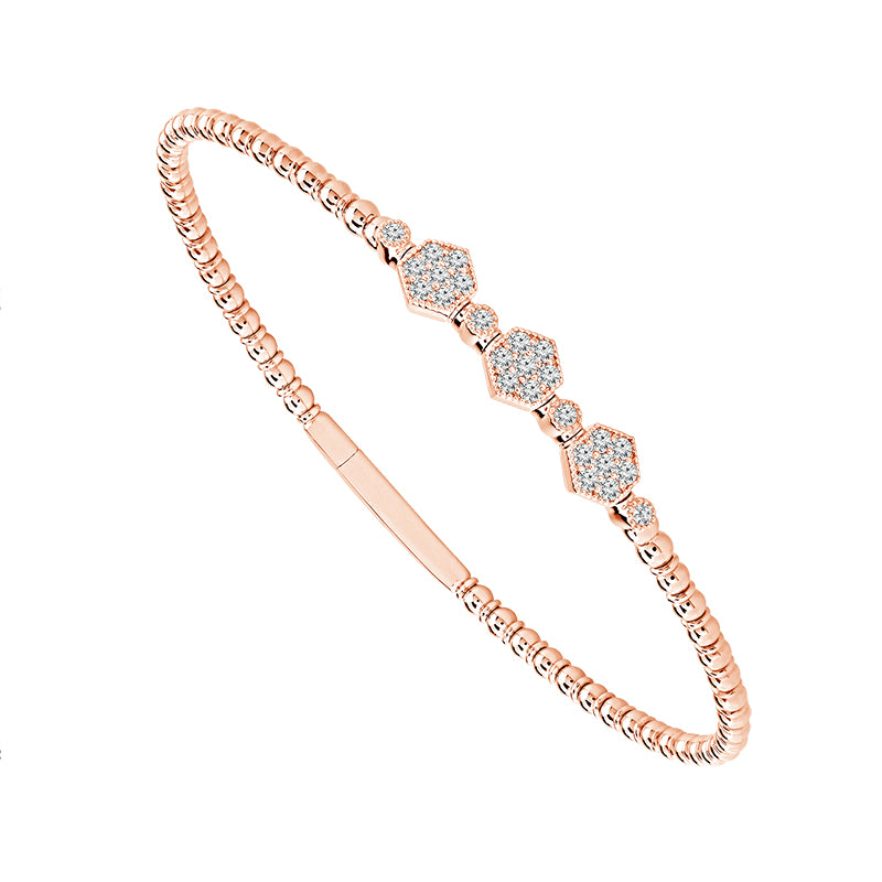 Brazalete de diamantes de oro blanco de 14 k de 0,50 ct total