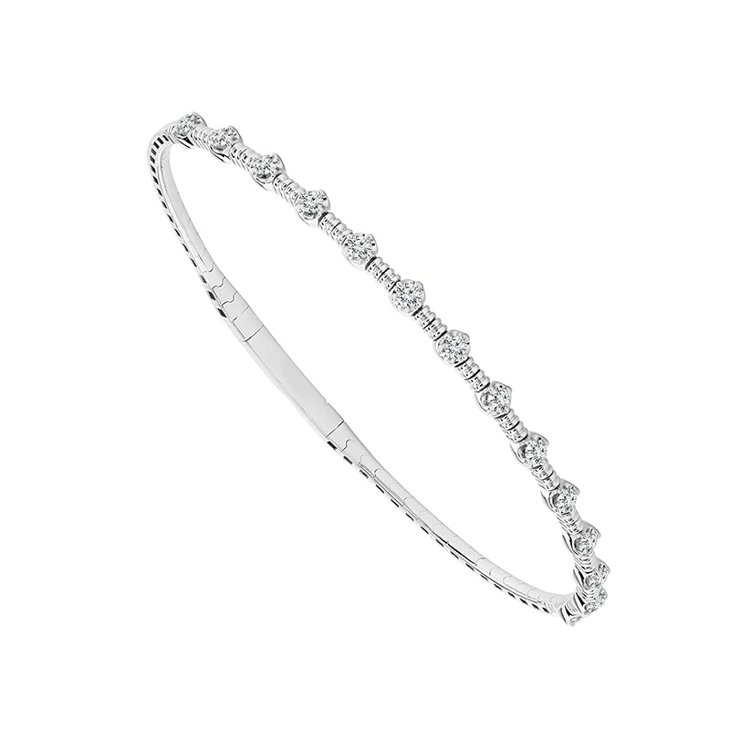 Brazalete de diamantes de oro blanco de 14 k de 0,50 ct total