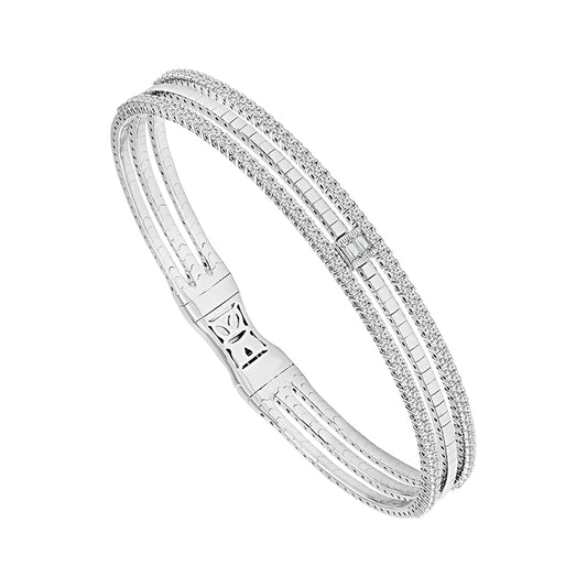 Brazalete de diamantes de oro blanco de 14 k de 1 qt tw