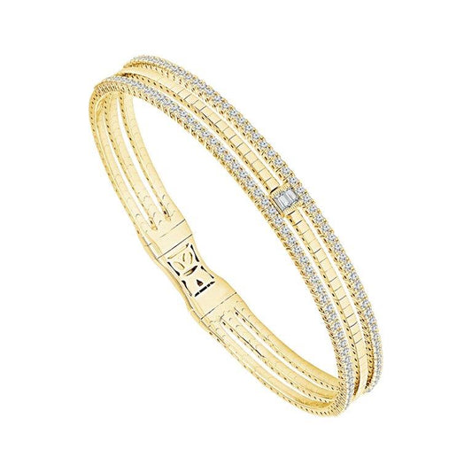 Brazalete de diamantes de oro blanco de 14 k de 1 qt tw