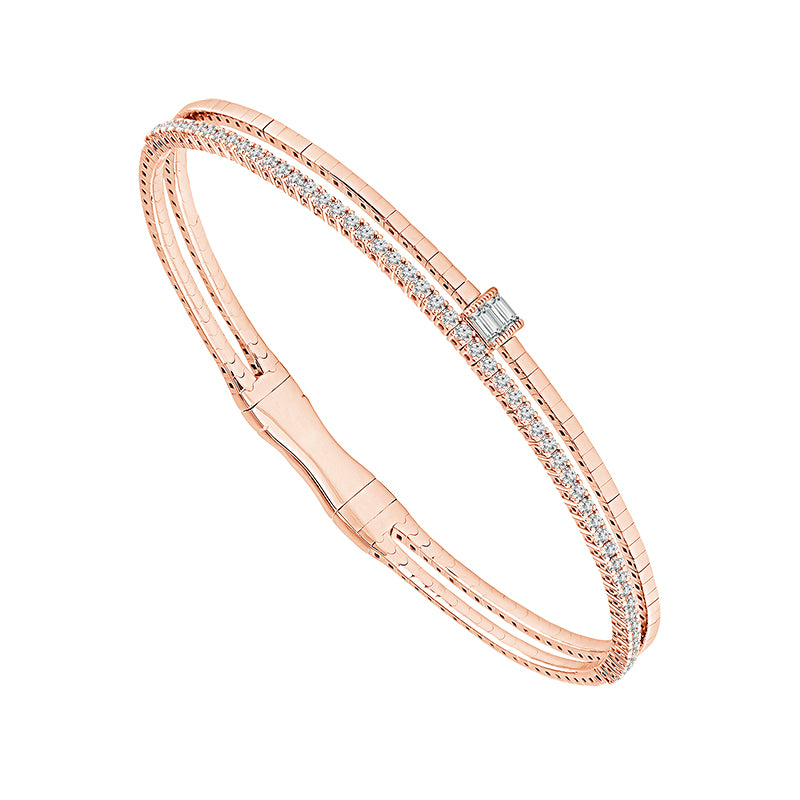 Brazalete de diamantes de oro blanco de 14 k de 0,50 ct total