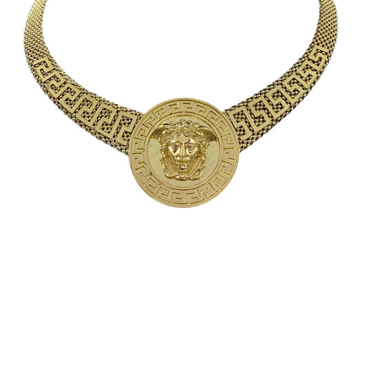 Medusa Fashion Charm Necklace In 14K Yellow Gold