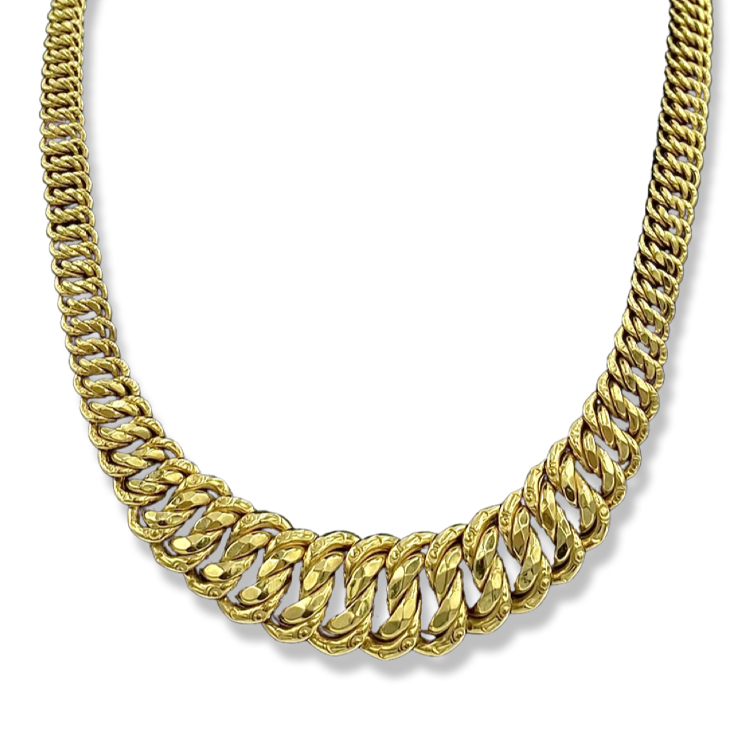 Conjunto de collar de eslabones italianos de lujo con estilo de corte princesa