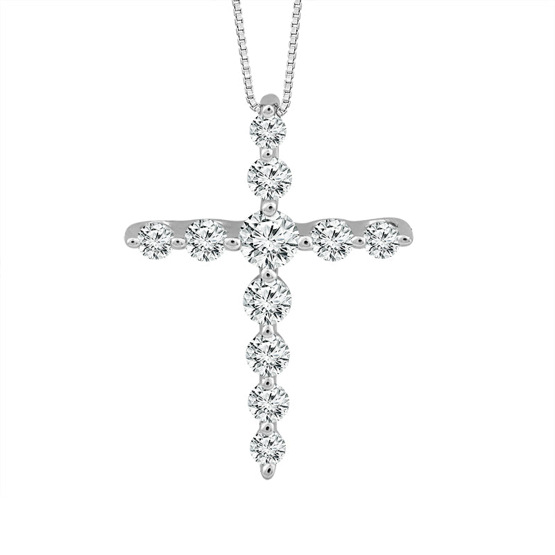 Diamond Cross Pendant 0.30 ct tw 10k White Gold