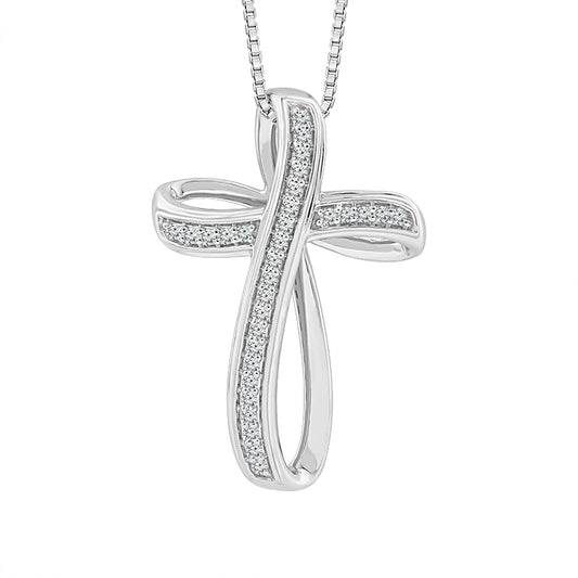 Diamond Cross Pendant 0.16 ct tw10k White Gold