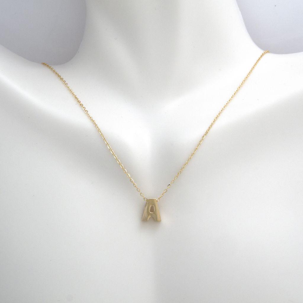 All Gold Letter Charm Necklace: A-Z - Ariel's Jewelry